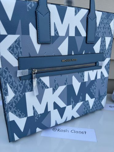 Michael Kors MK Kenly Large Logo Tote Bag Blue - $199 (60% Off