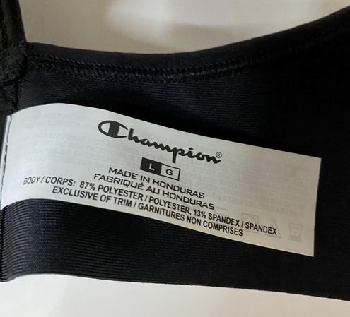 Champion Women's Logo Racerback Sports Bra Black Size Large