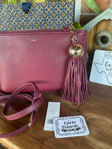 Tory Burch Crazy Pink Tassel Leather Crossbody Bag