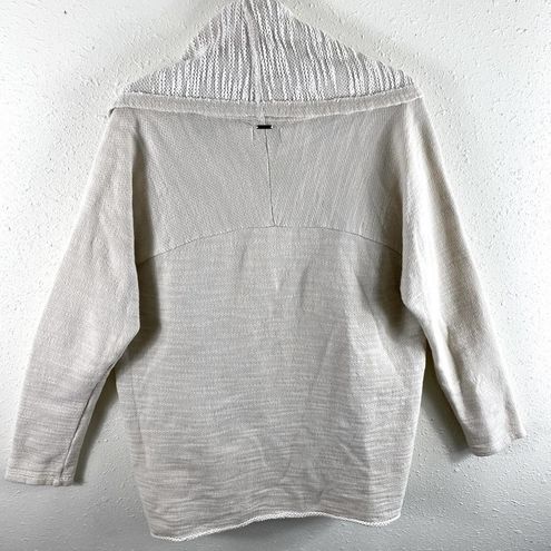 Lucky Brand 100% Cotton Cream Long Sleeve Shawl Open Cardigan Pockets Size  L Size L - $31 - From Haley