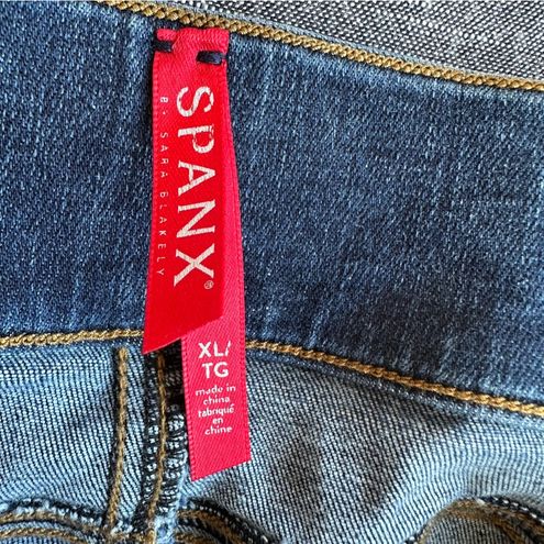 Spanx Distressed Ankle Skinny Jeans Raw Hem