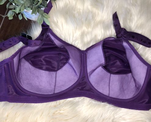 Elila Sidney Jacquard wire free bra 1305 36L Purple Size L - $40 New With  Tags - From Blue