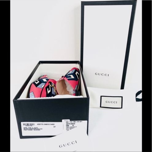 Gucci Princetown Women Wallpaper cube Mule slip ons size 7 37 432773 NEW