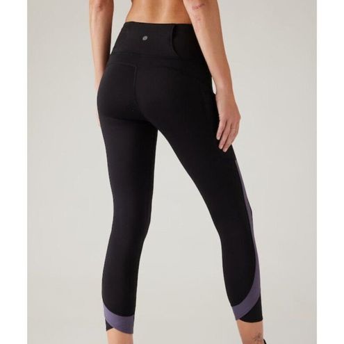 Athleta M Ultimate Stash Craft Tight Leggings Black Purple Color Block  Medium - $58 New With Tags - From Rob