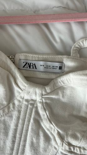 ZARA White Denim Corset Top - $22 - From Brette