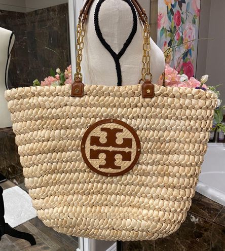 Tory Burch Straw Raffia Tote Handbag Purse Tan - $261 (47% Off