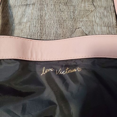 Victoria's Secret White and Pink Canvas Studded Tote Bag - $28