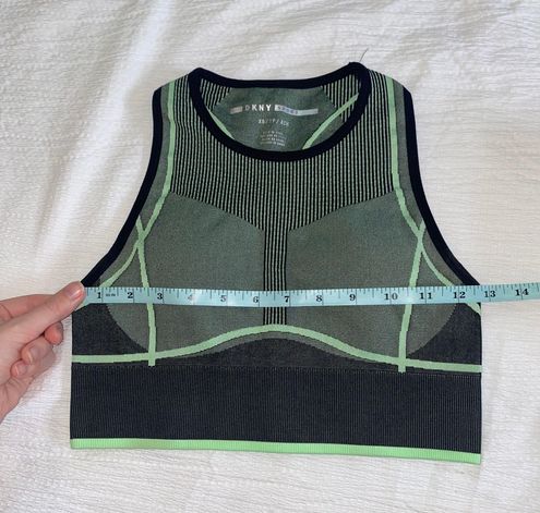 DKNY Black & Green Seamless Tank Padded Sports Bra Size XS - $21