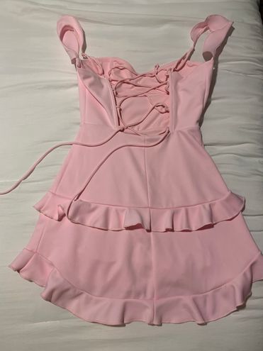 Brandi Ruffle Corset Dress in Pink