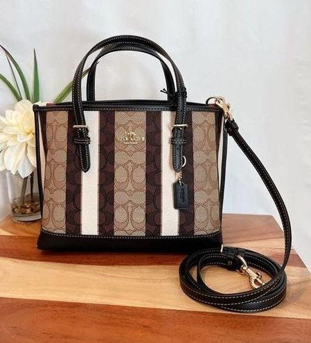 Coach Mollie Tote 25 Signature Jacquard With Stripes