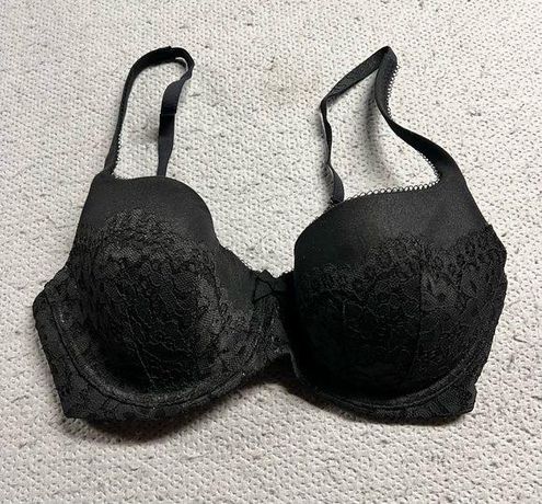 Victoria's Secret Black Lace Lined Demi Bra 34DD EUC Size undefined - $23 -  From Sophia