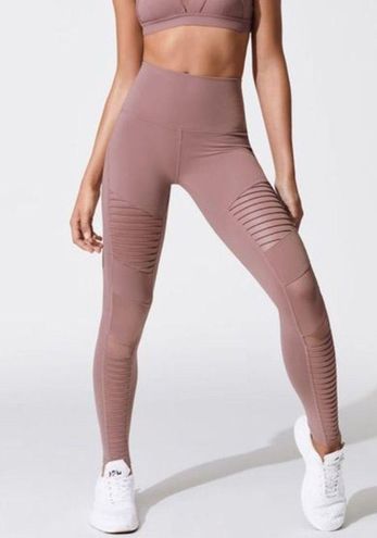 Alo Yoga High-Waist Moto Leggings Smoky Quartz Mesh Cut-Outs Hi-Rise Edgy  Tights Size XXS - $29 - From Shop