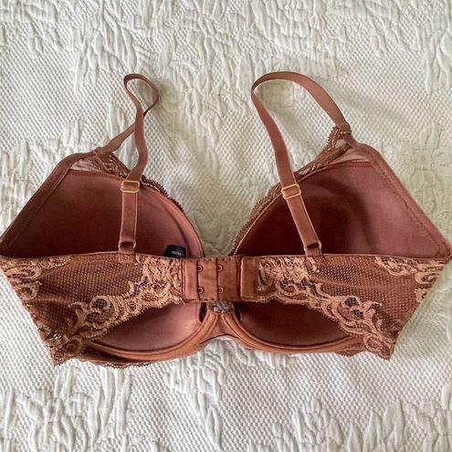 Natori Feathers Contour Plunge Bra Basics Lined Cinnamon Brown Size 34DDD  EUC - $18 - From Jade