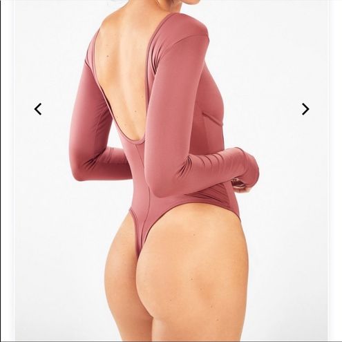 Fabletics Women's Thalia rose pink thong body suit long sleeve size Small -  $24 - From Amanda