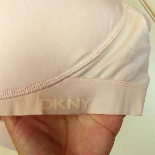 DKNY Wireless Microfiber Plunge Bra Womens XL Sand Pink Light Padded DK7664  - $14 - From Karina