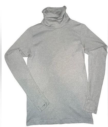 Athleta TEXTURED TURTLENECK WITH THUMBHOLES SIZE S Gray - $23