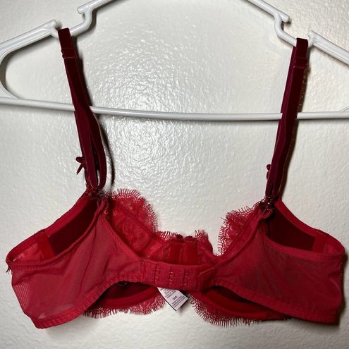 Victoria's Secret Dream Angels Push-Up Bra Without Padding Lace Velvet Red  34B Size undefined - $28 - From Pearl