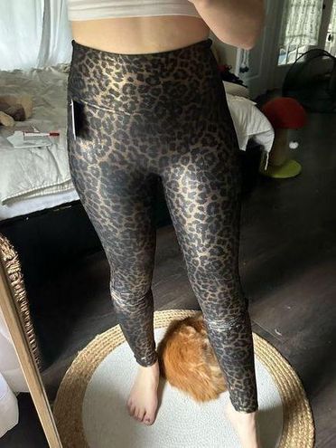 Spanx Women's Faux Leather Small Leopard Shine Leggings New with Tags - $67  New With Tags - From Madi