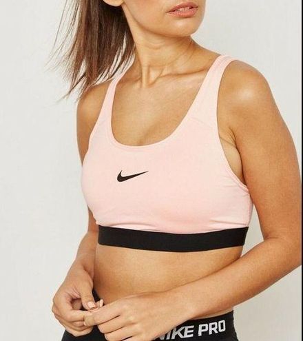 Nike Sports Bra Size M Soft Pink Black Swoosh Classic Racer Back Light  Support Size M - $26 - From weilu