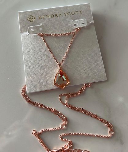 Kendra Scott, Jewelry, Nwt Cory Multistrand Necklace In Rose Gold Blush  Dichroic