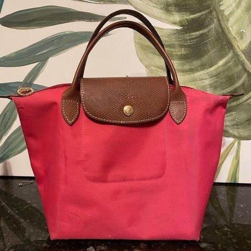 Vintage Longchamp Le Pliage Small Nylon Tote PINK – The Tiny Dinostore