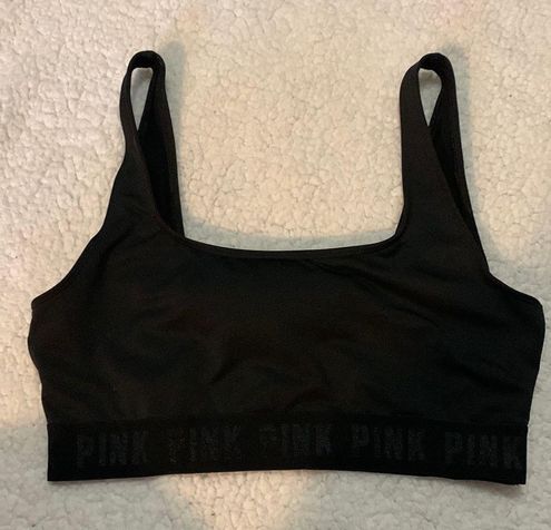 VICTORIA'S SECRET PINK Ultimate Lightly Lined Sports Bra BLACK