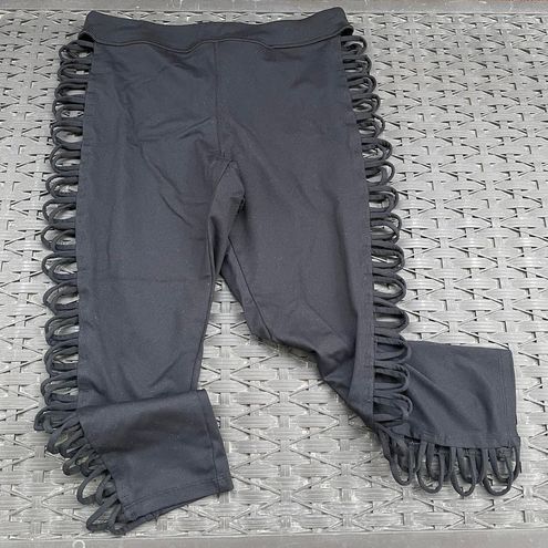 Forever 21 Black Activewear Crop Leggings With Braided Open Side Size M -  $15 - From Christie