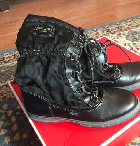 coach winter boots black