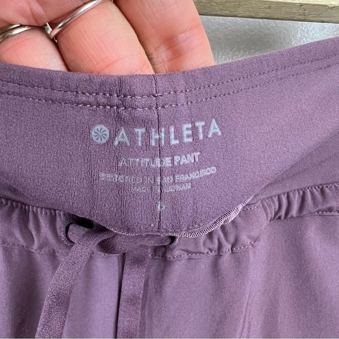 ATHLETA ATTITUDE PANT IN VOLCANIC VIOLET SIZE 8 BRAND NEW WITH