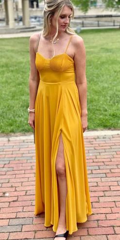 Yellow Maxi Dress - Bustier Maxi Dress - Side Slit Maxi Dress - Lulus