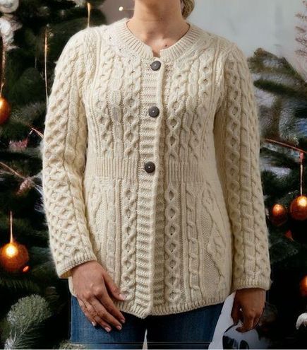 Shannon Wool Cardigan  Merino Button Front Sweater