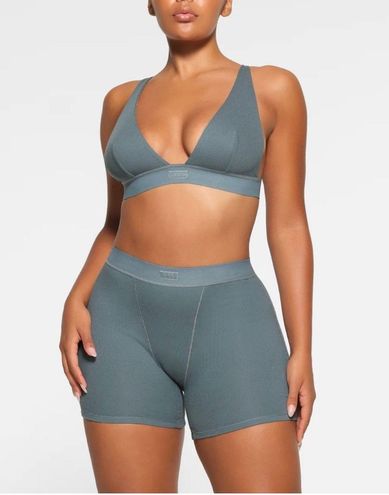 SKIMS COTTON RIB BOXER KYANITE MEDIUM Blue - $30 (16% Off Retail) New With  Tags - From Vanilla