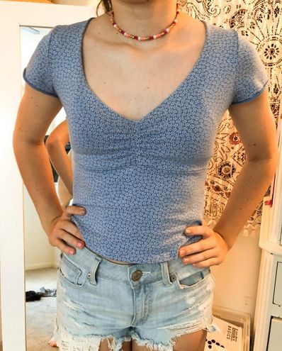 Brandy Melville Light Blue Floral Gina Top 15 40 Off Retail From Brynn