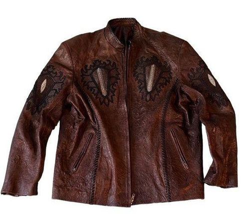 Kashani Alligator Studded Bomber Jacket