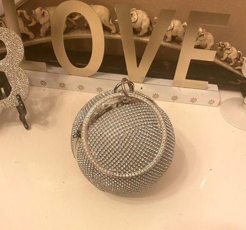 NWT RHINESTONE COVERED BALL SHAPED PURSE - $45