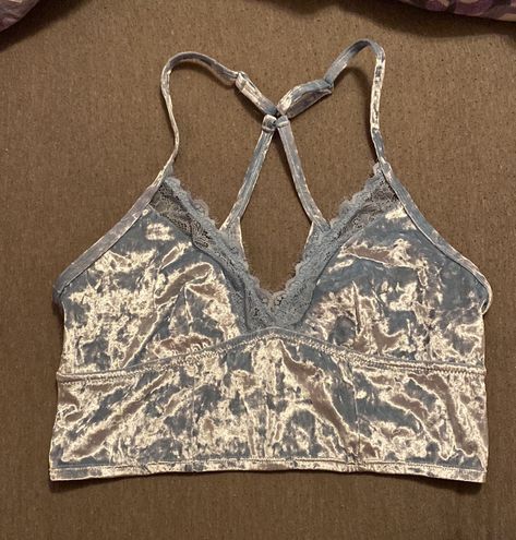 Velvet Lace Trim Bralette 