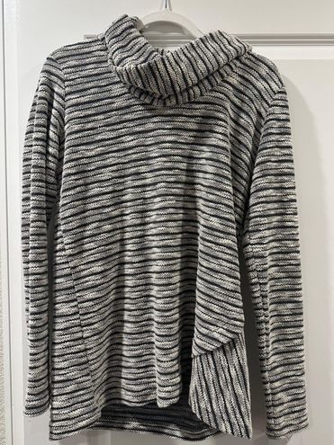 KUHL WOMENS COWL neck turtleneck sweater white gray size small