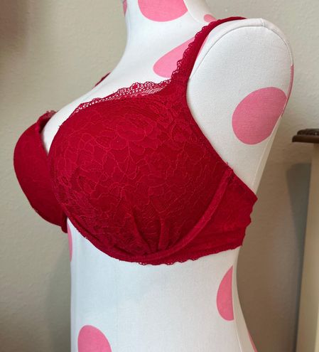 Victoria's Secret Red Bra Miraculous plunge Size 36 D - $20 (60% Off  Retail) - From Alexa