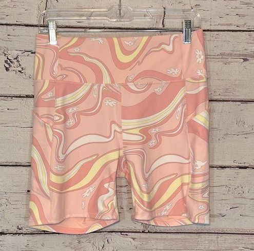 Fabletics Oasis High Waisted 6 Shorts PureLuxe Guava Marble Daisy-Large -  $34 - From Rene