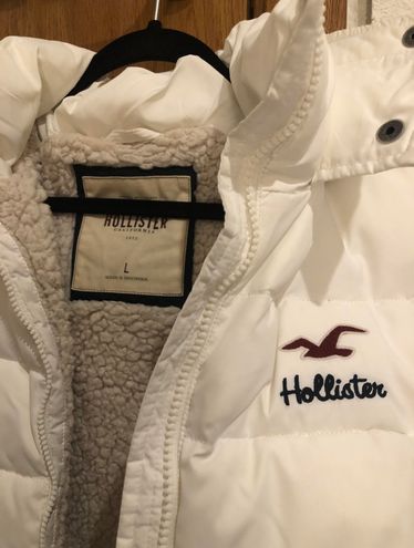 Hollister Puffer Jacket White Size L - $42 (50% Off Retail) - From Aria