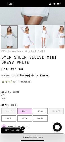 Dyer Sheer Sleeve Mini Dress White