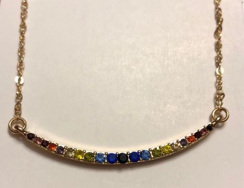 Amelia rue 2024 curved bar necklace