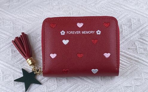 Love Heart Zipper Small Wallet for Women,Credit Card Holder Coin Purse Red  - $14 (36% Off Retail) - From Sunshine