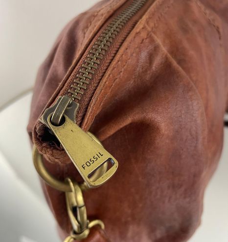 Red Leather Crossbody Bag, Fossil Keyhole, Shoulder Bag, Saddle Bag,  Adjustable Strap