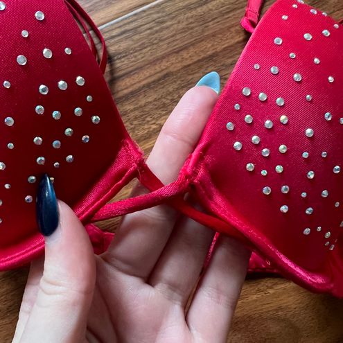 Victoria's Secret Red Rhinestone Bombshell Bra Size 32 B - $46 (34% Off  Retail) - From Patrice