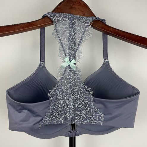 Victoria's Secret Purple Gray Very Sexy Push Up Lace Back Racerback Bra 32D  Size undefined - $22 - From Alyssa