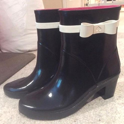 Kate Spade Bow Rain Boots Black Size 6 - $45 (43% Off Retail) New With Tags  - From Emily