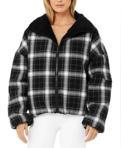 Alo Yoga Legacy Plaid Flurry Jacket - Black/White XS - $107 - From