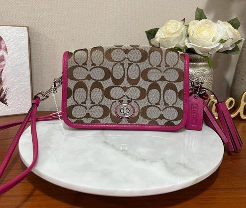 Coach, Bags, Coach Legacy Signature Canvas Stripe Penny Crossbody Bag