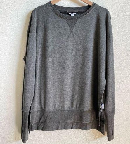 Joy Lab Gray Super Soft Crew Neck Split Hem Pullover Sweater